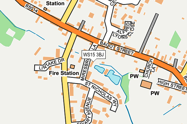 WS15 3BJ map - OS OpenMap – Local (Ordnance Survey)