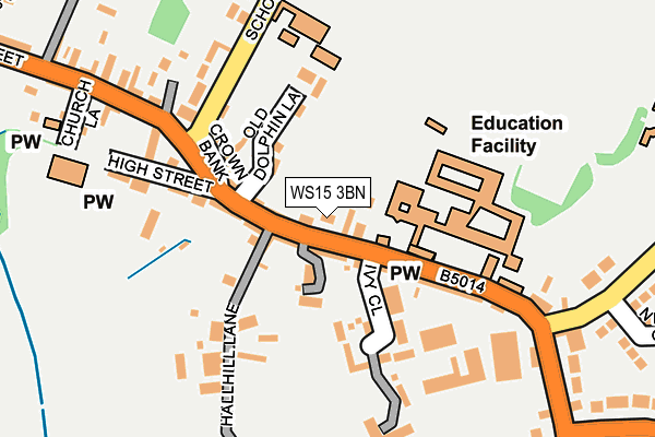 WS15 3BN map - OS OpenMap – Local (Ordnance Survey)