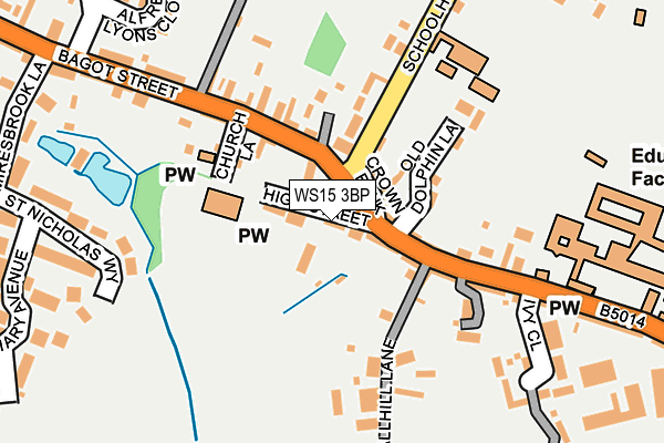 WS15 3BP map - OS OpenMap – Local (Ordnance Survey)
