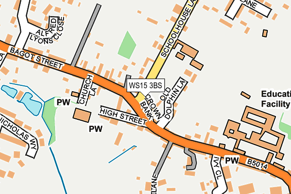 WS15 3BS map - OS OpenMap – Local (Ordnance Survey)