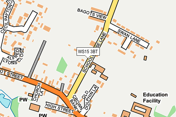 WS15 3BT map - OS OpenMap – Local (Ordnance Survey)