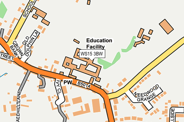 WS15 3BW map - OS OpenMap – Local (Ordnance Survey)