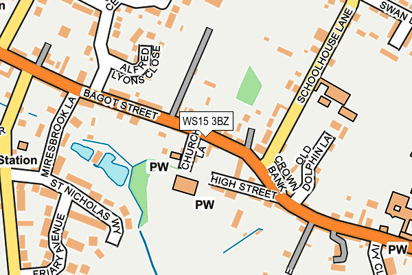 WS15 3BZ map - OS OpenMap – Local (Ordnance Survey)