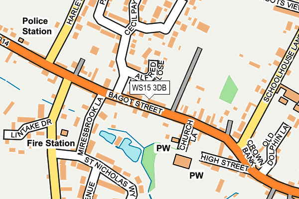 WS15 3DB map - OS OpenMap – Local (Ordnance Survey)