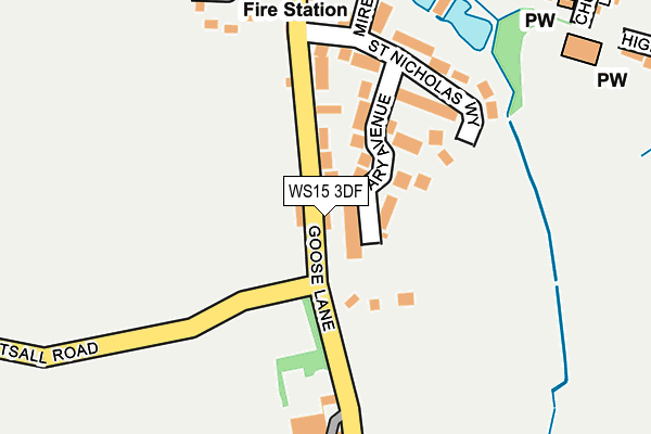 WS15 3DF map - OS OpenMap – Local (Ordnance Survey)