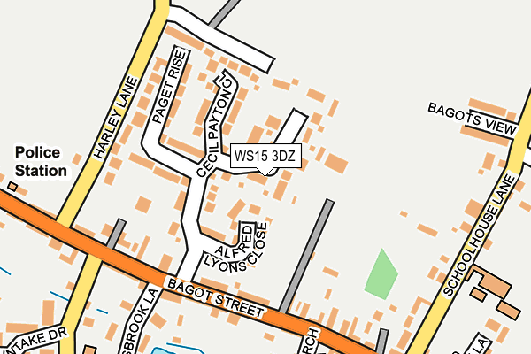 WS15 3DZ map - OS OpenMap – Local (Ordnance Survey)