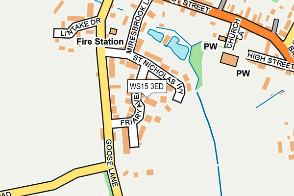 WS15 3ED map - OS OpenMap – Local (Ordnance Survey)