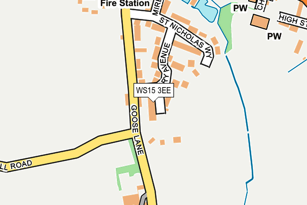 WS15 3EE map - OS OpenMap – Local (Ordnance Survey)