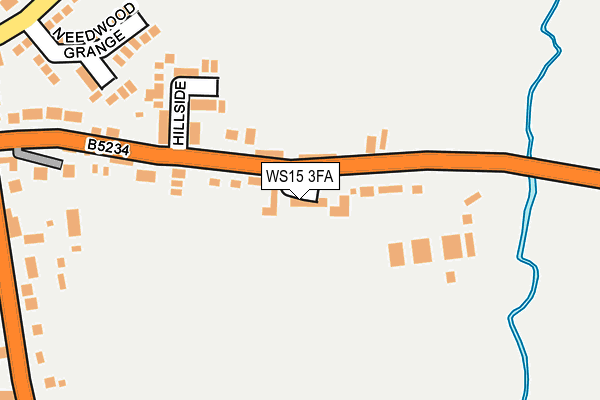 WS15 3FA map - OS OpenMap – Local (Ordnance Survey)