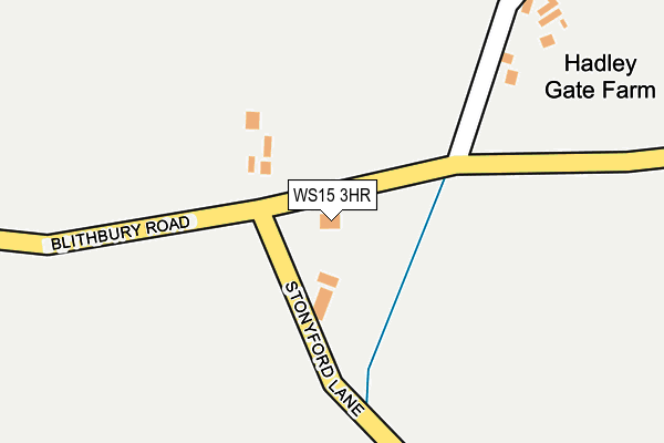 WS15 3HR map - OS OpenMap – Local (Ordnance Survey)