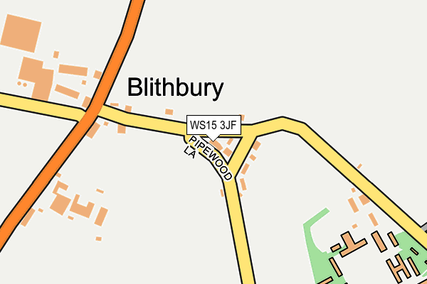 WS15 3JF map - OS OpenMap – Local (Ordnance Survey)