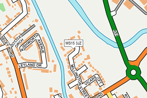 WS15 3JZ map - OS OpenMap – Local (Ordnance Survey)