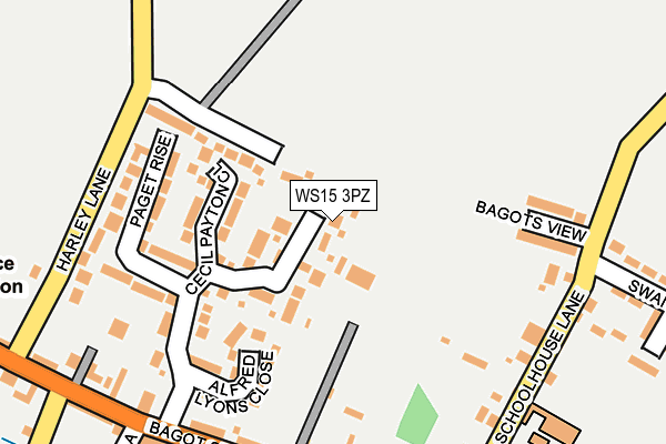 WS15 3PZ map - OS OpenMap – Local (Ordnance Survey)