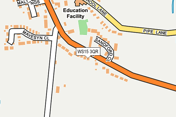 WS15 3QR map - OS OpenMap – Local (Ordnance Survey)