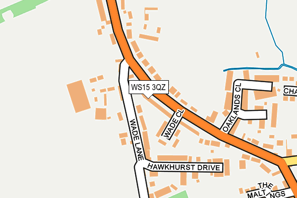 WS15 3QZ map - OS OpenMap – Local (Ordnance Survey)