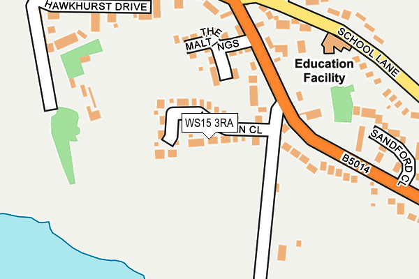 WS15 3RA map - OS OpenMap – Local (Ordnance Survey)