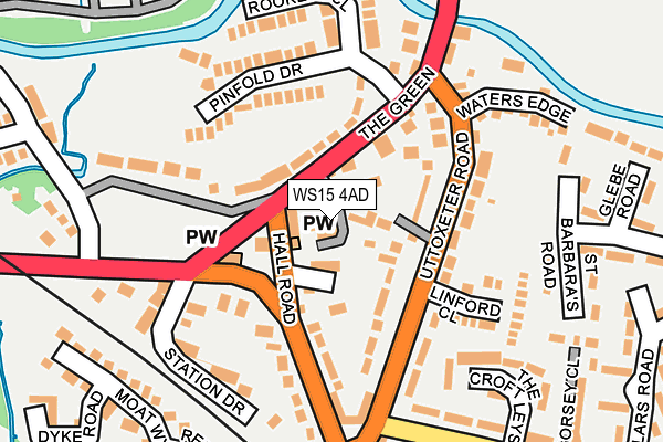 WS15 4AD map - OS OpenMap – Local (Ordnance Survey)