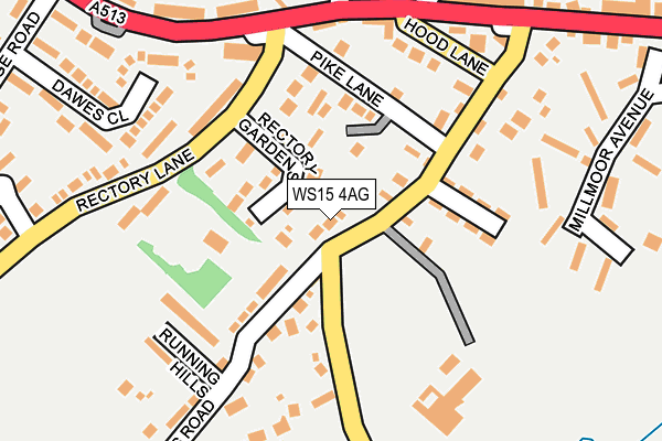 WS15 4AG map - OS OpenMap – Local (Ordnance Survey)