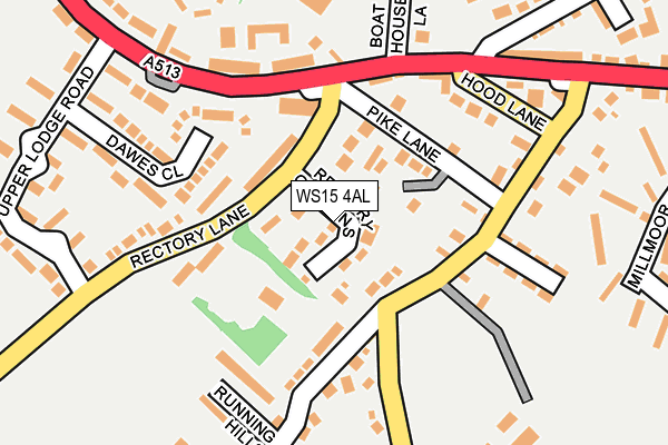 WS15 4AL map - OS OpenMap – Local (Ordnance Survey)