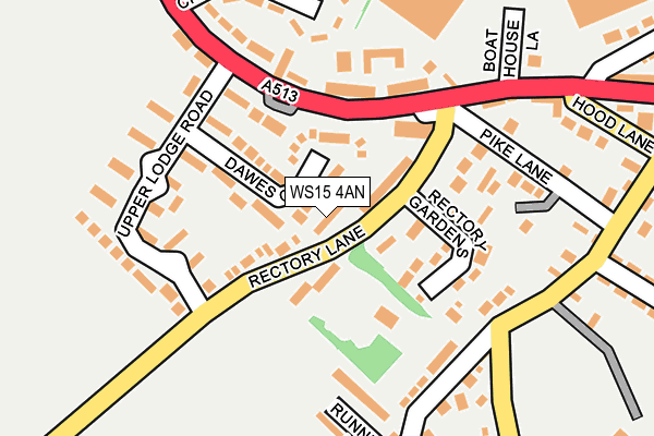 WS15 4AN map - OS OpenMap – Local (Ordnance Survey)