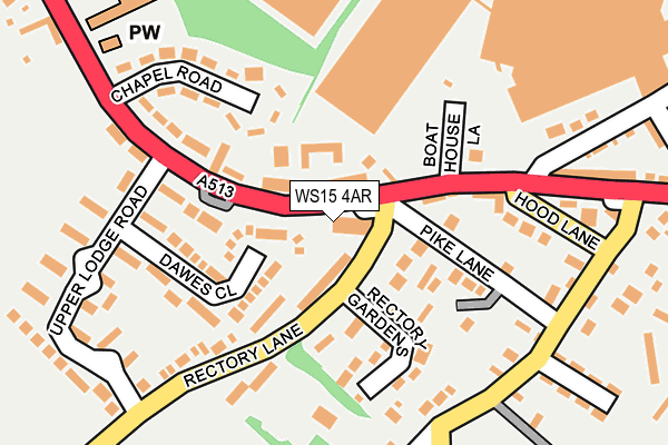 WS15 4AR map - OS OpenMap – Local (Ordnance Survey)
