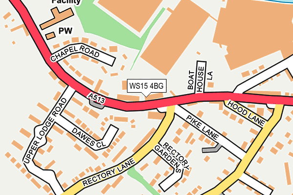 WS15 4BG map - OS OpenMap – Local (Ordnance Survey)