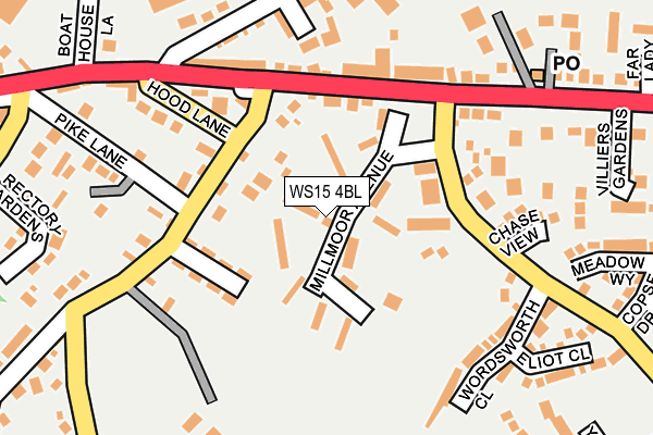 WS15 4BL map - OS OpenMap – Local (Ordnance Survey)