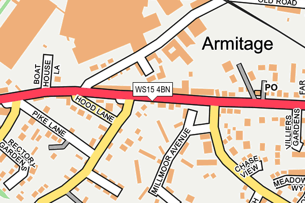 WS15 4BN map - OS OpenMap – Local (Ordnance Survey)