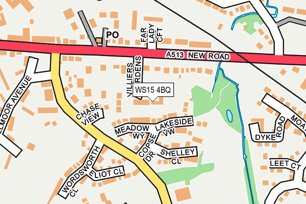 WS15 4BQ map - OS OpenMap – Local (Ordnance Survey)