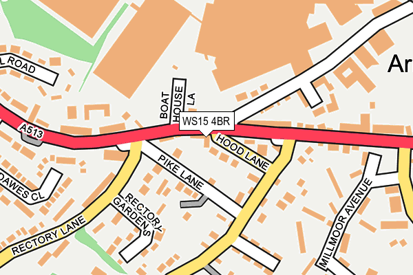 WS15 4BR map - OS OpenMap – Local (Ordnance Survey)