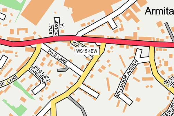 WS15 4BW map - OS OpenMap – Local (Ordnance Survey)