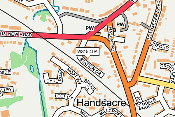 WS15 4DA map - OS OpenMap – Local (Ordnance Survey)