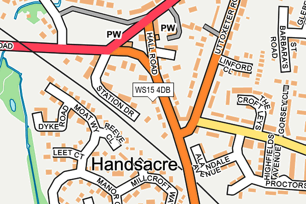 WS15 4DB map - OS OpenMap – Local (Ordnance Survey)