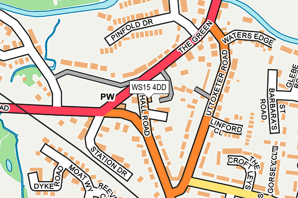 WS15 4DD map - OS OpenMap – Local (Ordnance Survey)