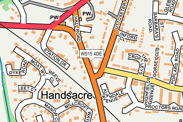 WS15 4DE map - OS OpenMap – Local (Ordnance Survey)