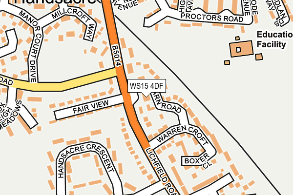 WS15 4DF map - OS OpenMap – Local (Ordnance Survey)