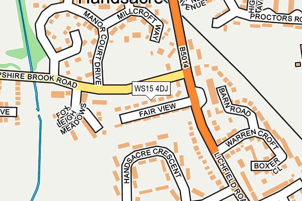 WS15 4DJ map - OS OpenMap – Local (Ordnance Survey)