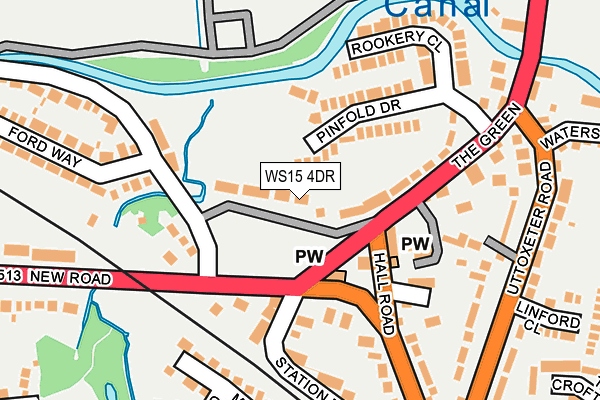 WS15 4DR map - OS OpenMap – Local (Ordnance Survey)