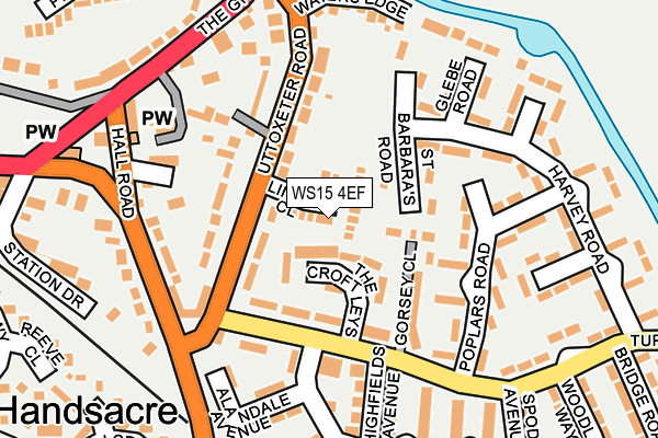 WS15 4EF map - OS OpenMap – Local (Ordnance Survey)