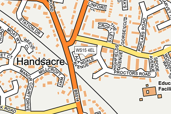 WS15 4EL map - OS OpenMap – Local (Ordnance Survey)