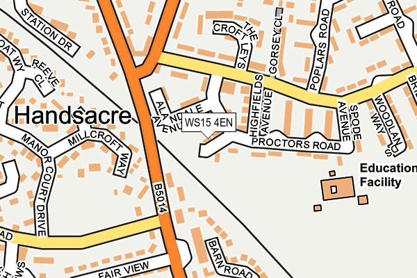 WS15 4EN map - OS OpenMap – Local (Ordnance Survey)