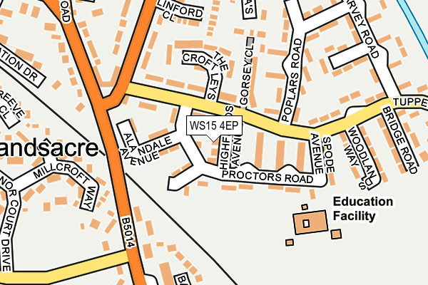 WS15 4EP map - OS OpenMap – Local (Ordnance Survey)