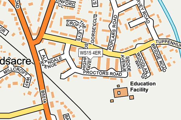 WS15 4ER map - OS OpenMap – Local (Ordnance Survey)
