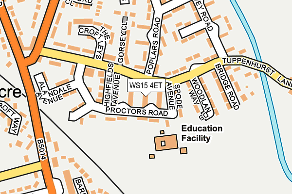 WS15 4ET map - OS OpenMap – Local (Ordnance Survey)