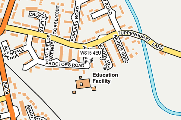 WS15 4EU map - OS OpenMap – Local (Ordnance Survey)
