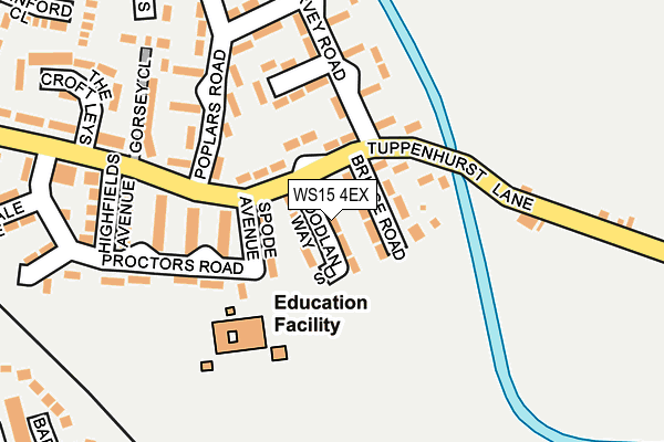 WS15 4EX map - OS OpenMap – Local (Ordnance Survey)