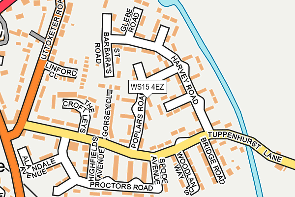 WS15 4EZ map - OS OpenMap – Local (Ordnance Survey)