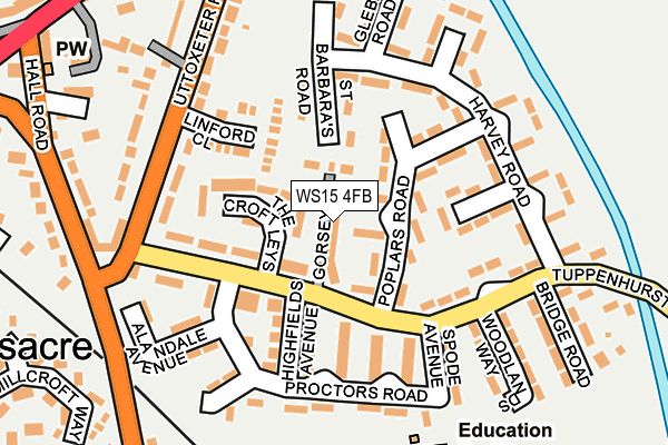 WS15 4FB map - OS OpenMap – Local (Ordnance Survey)