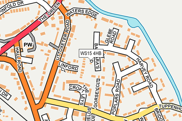 WS15 4HB map - OS OpenMap – Local (Ordnance Survey)