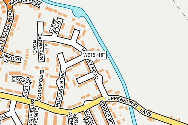 WS15 4HF map - OS OpenMap – Local (Ordnance Survey)